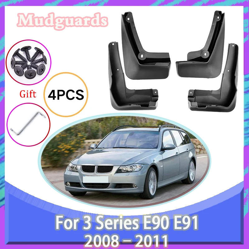 Wheel Splash Guards For BMW 3 Series E90 E91 2008-2011 2009 2010 Car Mudguards Mud Guards MudFlaps Rear Fenders Auto Accessories