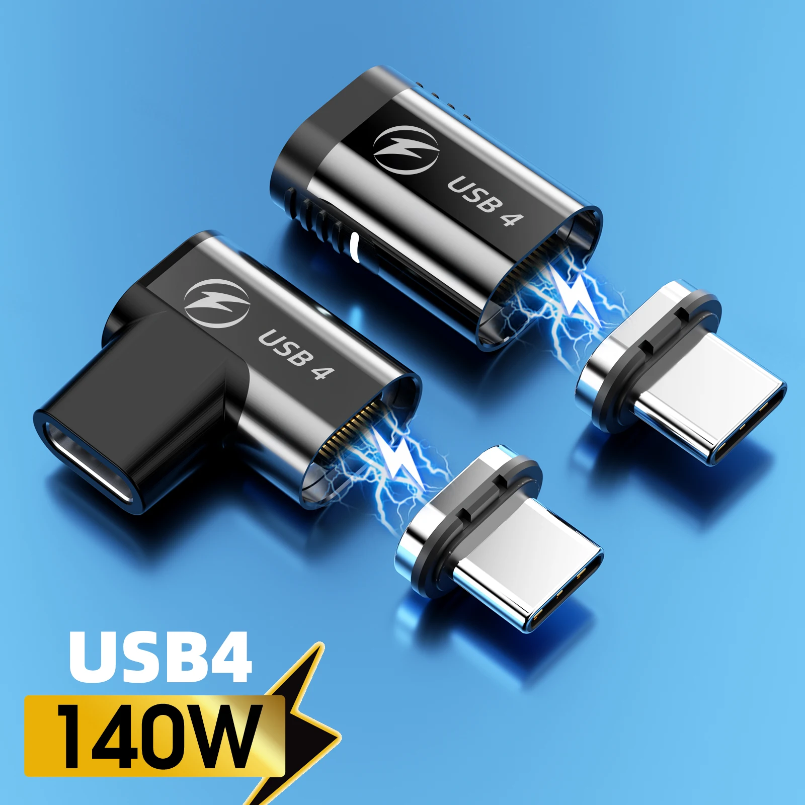 USB C to C 8K@60Hz Data Transfer 140W 20/40Gbps Type C Adapter Quick Charge 5A USB4.0 Magnetic Connector for Tablet Mobile Phone