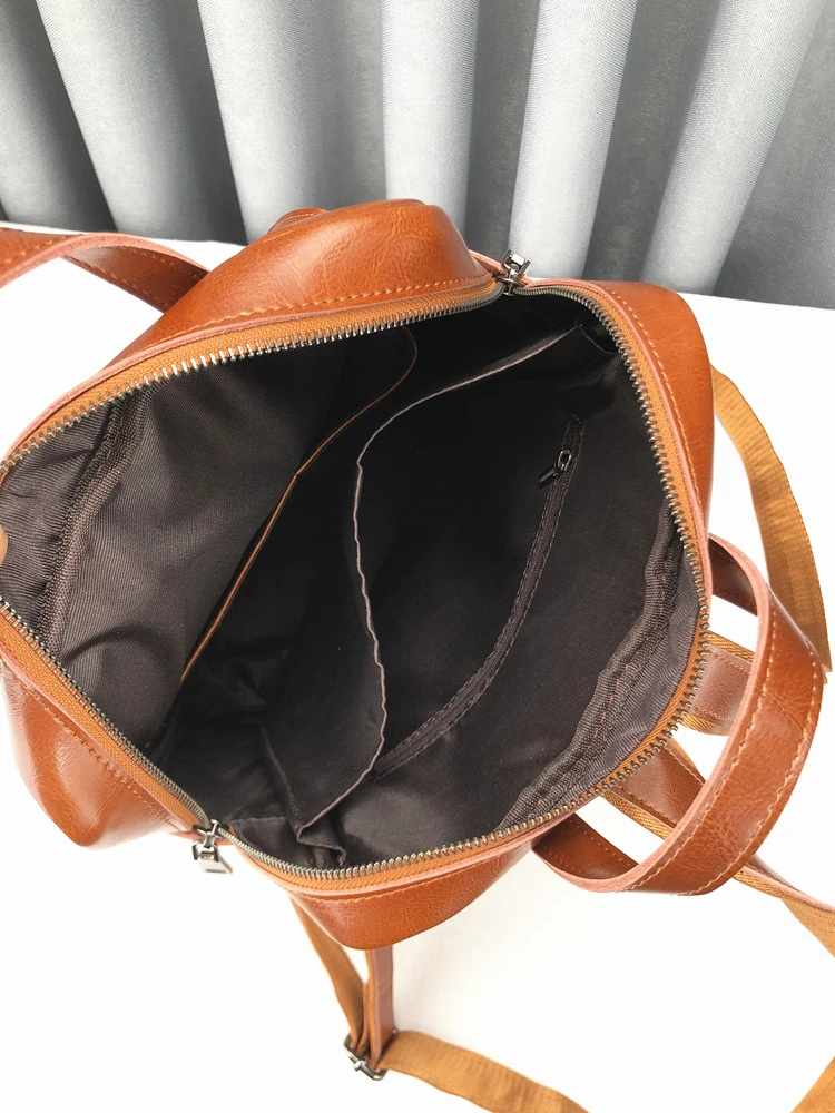 المرأة عالية الجودة جلد البقر على ظهره نمط Preppy المراهقات الفتيات المدرسية خمر محمول التعبئة حقيبة للجنسين حقيبة كتف