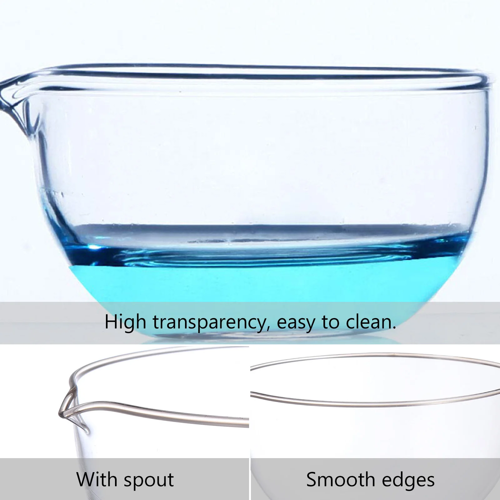 

1Pcs Glass Evaporating Dish High Transparency Reusable with Spout for Evaporation Basin Storage Solution