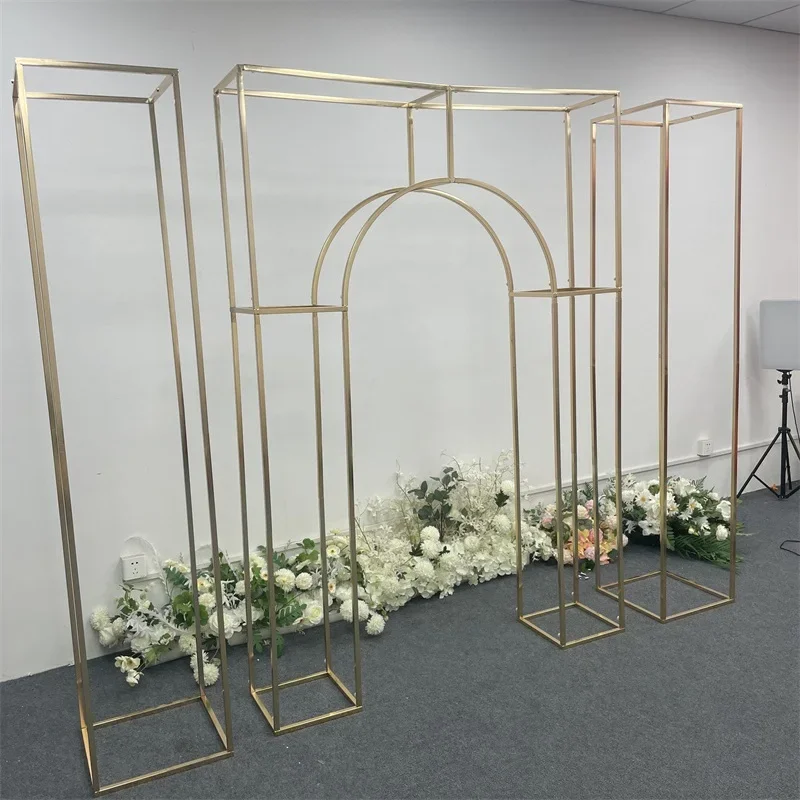 1/2/3pcs 2024 New Wedding Iron Screen Framework Stage Decoration Outdoor Decorative Flower Shelf Party Background Gilded Arch