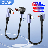 90 Degree Short Cable USB Type C To Type C 66W Fast Charge 15CM 25CM 50CM Power Bank USB C Cable For iphone 16 15 Huawei Xiaomi