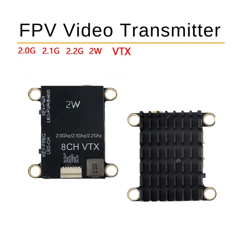 

AAAEL-2.0G 2.1G 2.2G 2W VTX 8CH High Power FPV Audio Video Transmitter NTSC/PAL Forfpv Long Range RC Drone