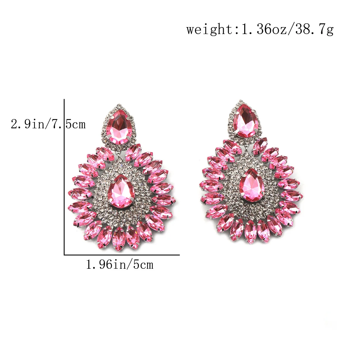 1pc/Elegant Rhinestone Earrings Set for Women, Y2K Style Party Jewelry, Handcrafted Luxury Design, Perfect Gift Idea
