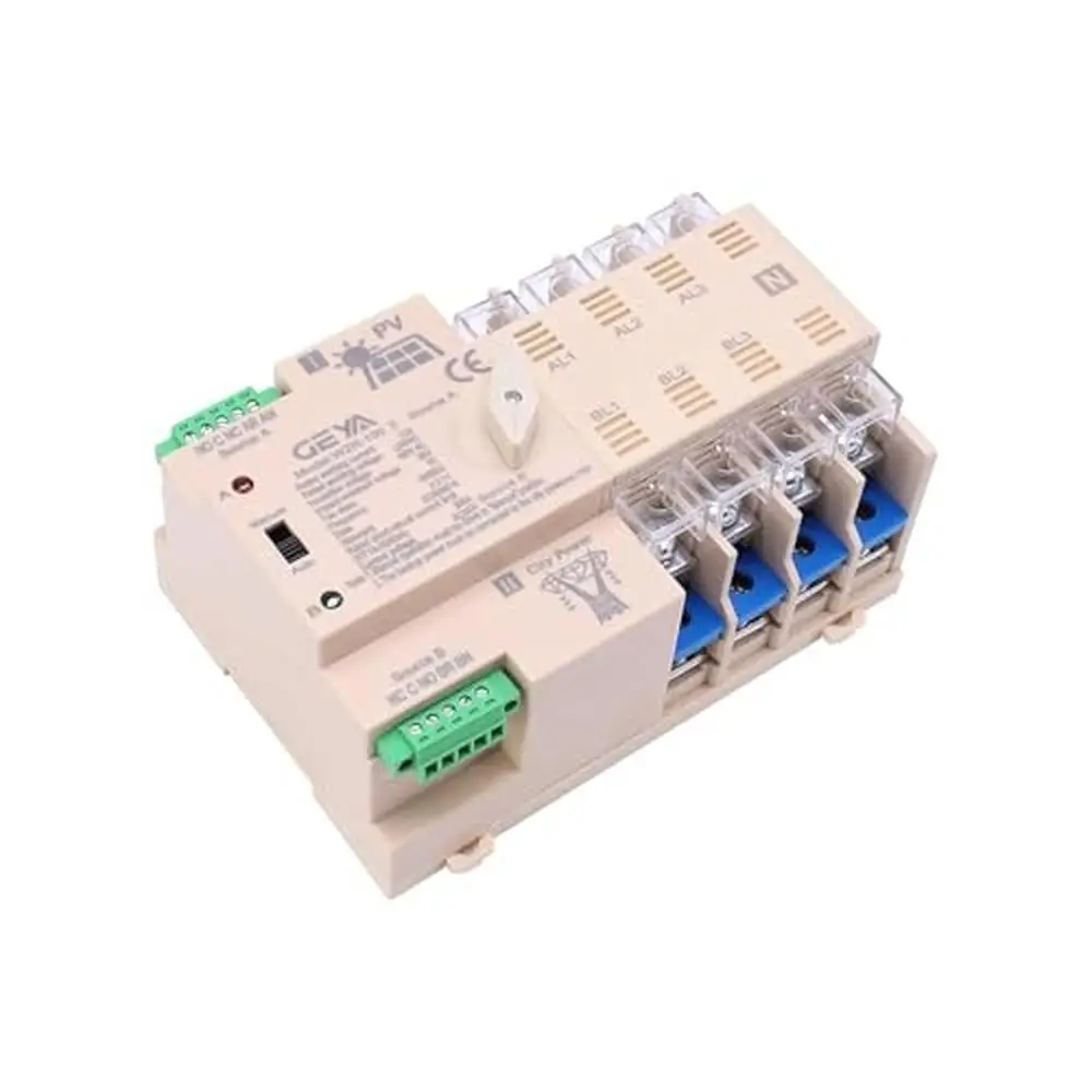 Solar System 4P 63A AC110V ATS Transfer Switch Din Rail Emergency Power Supply System Switchácil Transfer and Maintenance Long