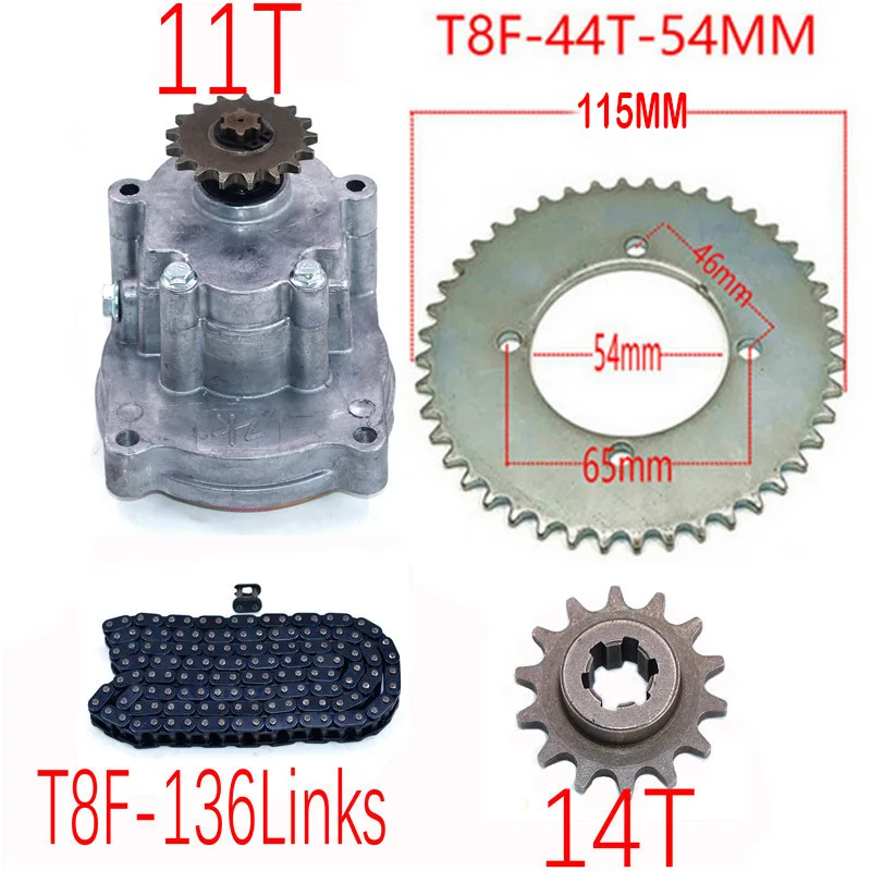 T8F bęben sprzęgła skrzyni biegów zębatka z łańcuchem dla 33cc 43cc 49cc Ty pręt II gokart Mini Moto motor terenowy skuter Xtreme ATV buggy