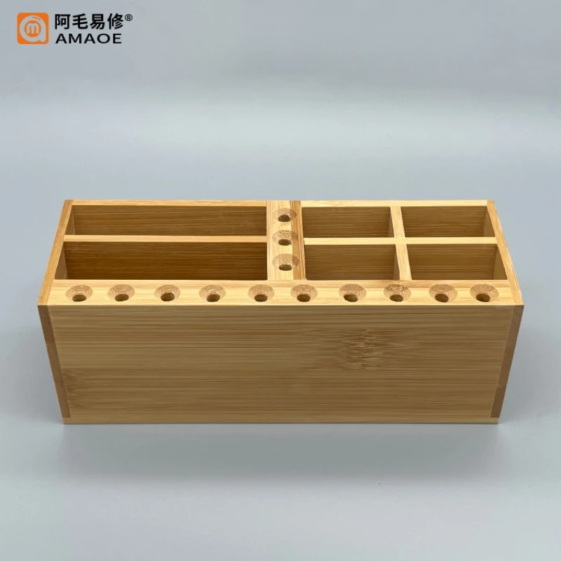 Amaoe Wooden Storage Box Screwdriver Tweezers Phone Repair Tool Container Maintenance Desktop Organizer