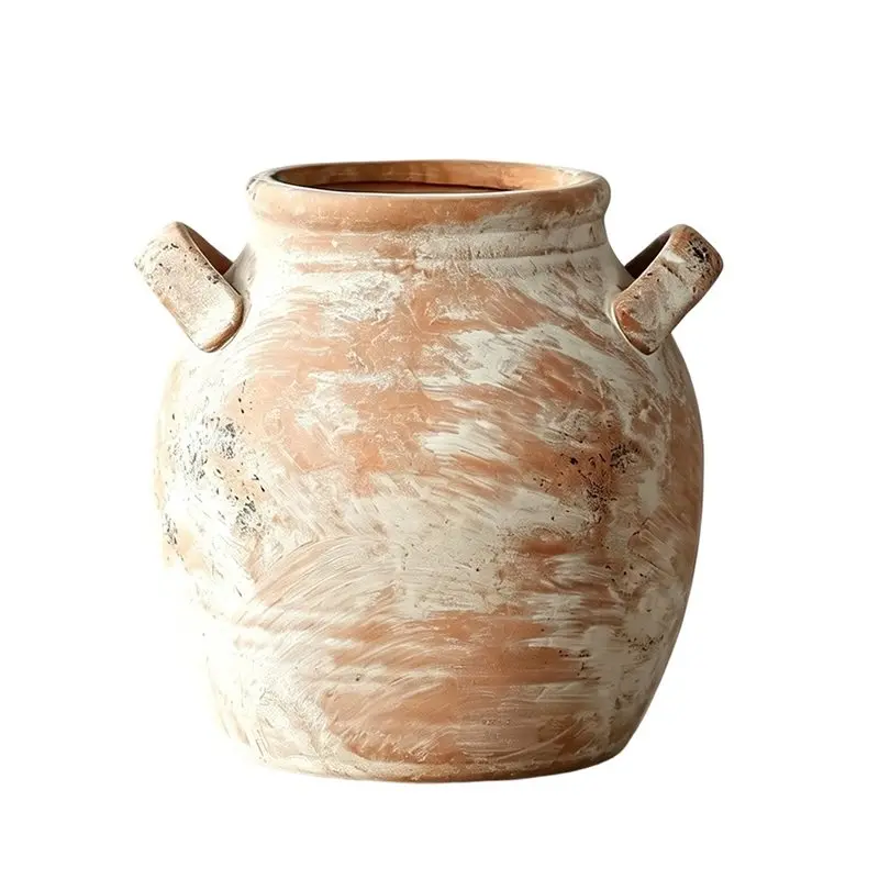 

AB46- Farmhouse Stable Utensil Crock, Rustic Kitchen Utensil Holder With Handle For Countertop, Vintage Cooking Tool