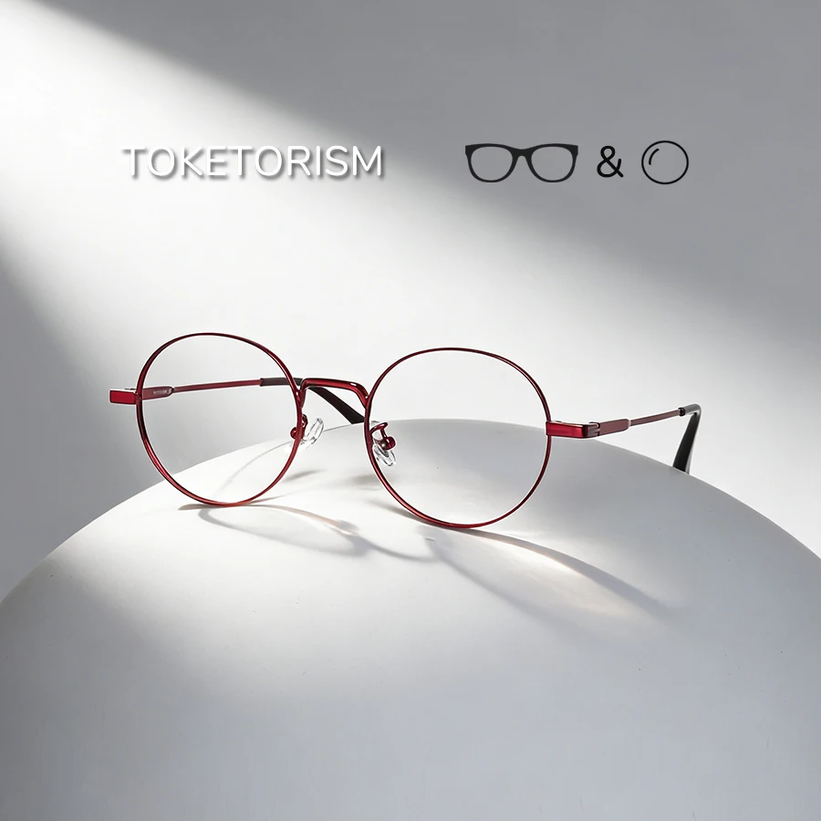 

Toketorism Round Vintage Women's Reading Glasses Men's Prescription Eyewear Titanium Alloy Eyeglass Frames