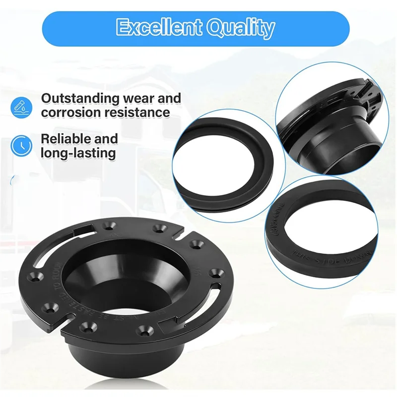 ABKY-สำหรับโดเมติก 300 310 320 RV ชุดอะไหล่ทดแทนห้องน้ำประกอบด้วยซีล, หน้าแปลนพื้นและซ็อกเก็ต 3 นิ้ว (385345892)