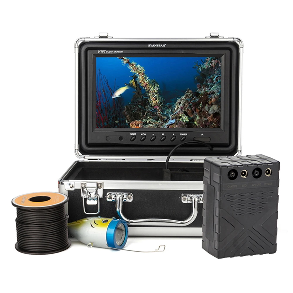 Portable Underwater Fishing  with Depth Temperature Display-Waterproof HD  and 7'' LCD Screen 12 LED