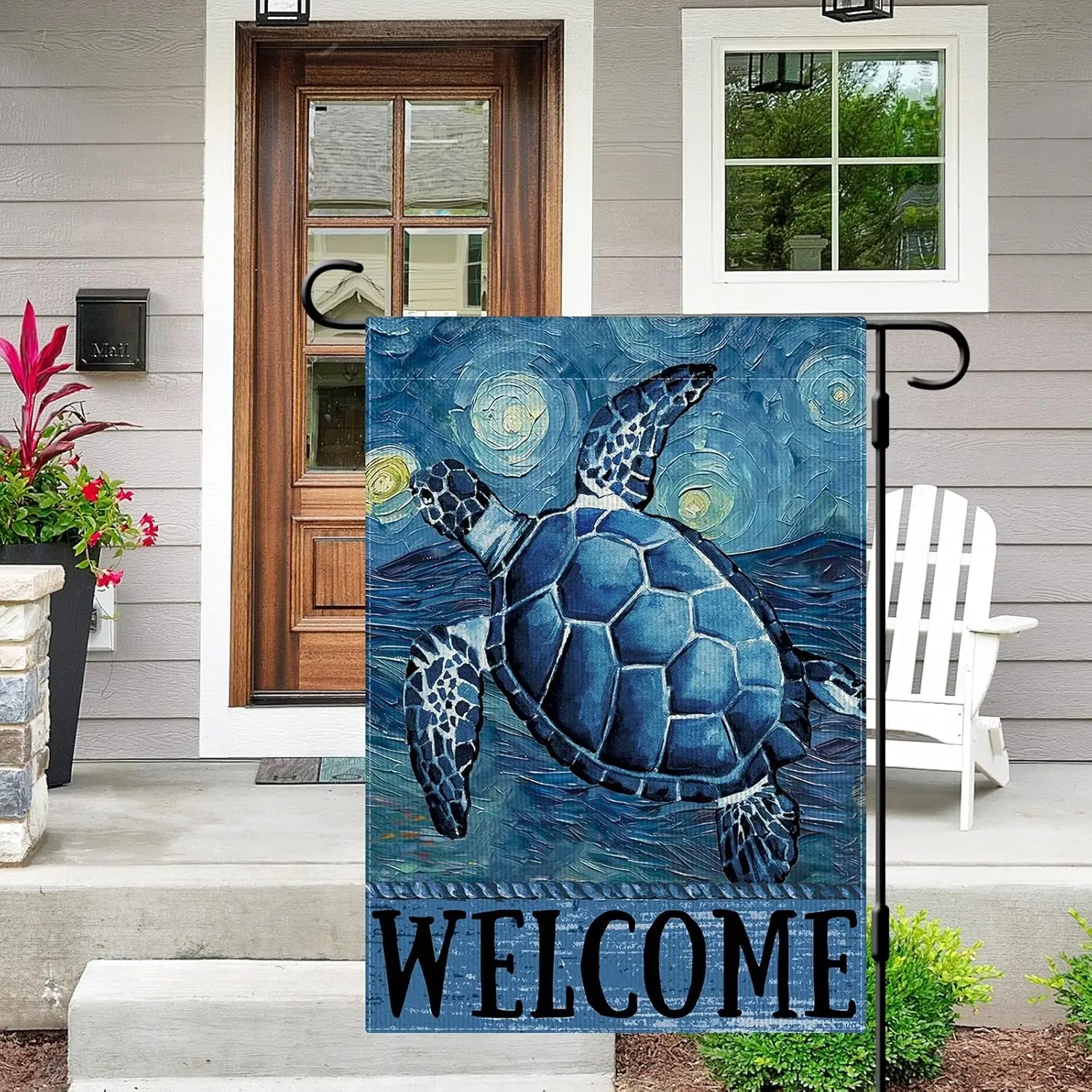 DLZDN Summer Sea Turtle Garden Flag Beach Turtle Garden Flag 12×18 Inch Double Side Vertical Burlap Farmhouse Yard Flag Summ EEZ