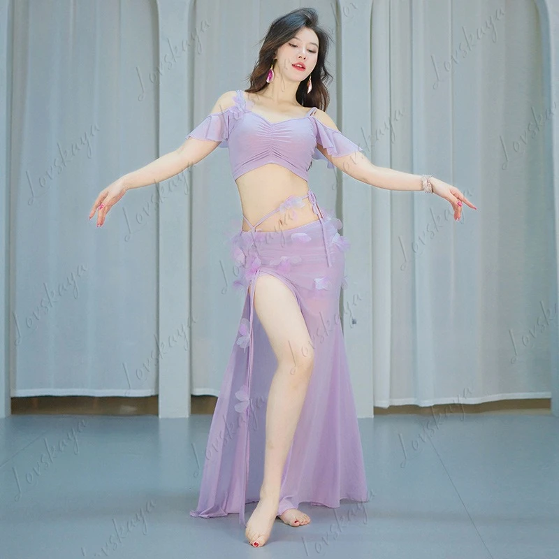 Traje de danza del vientre, nuevo traje de hada Sexy con lentejuelas, traje de práctica, disfraz de actuación