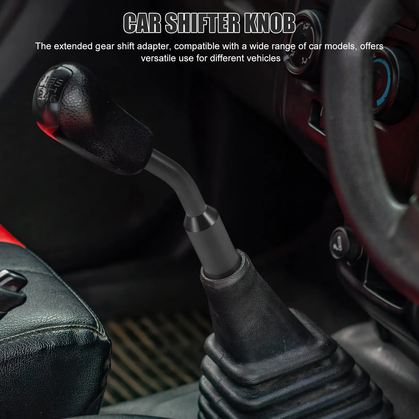 Car Shift Lever Extension Rod Aluminum Alloy Modified Gear Shifter Extender Ergonomic Manual Gear Shift Lever for Truck and Car