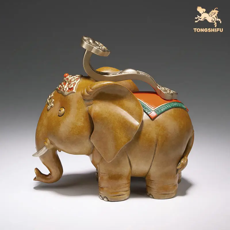 2023 Asia Indonesia Thailand Advanced crafts Auspicious lucky RU YI Elephant COPPER statue Recruit wealth good luck mascot