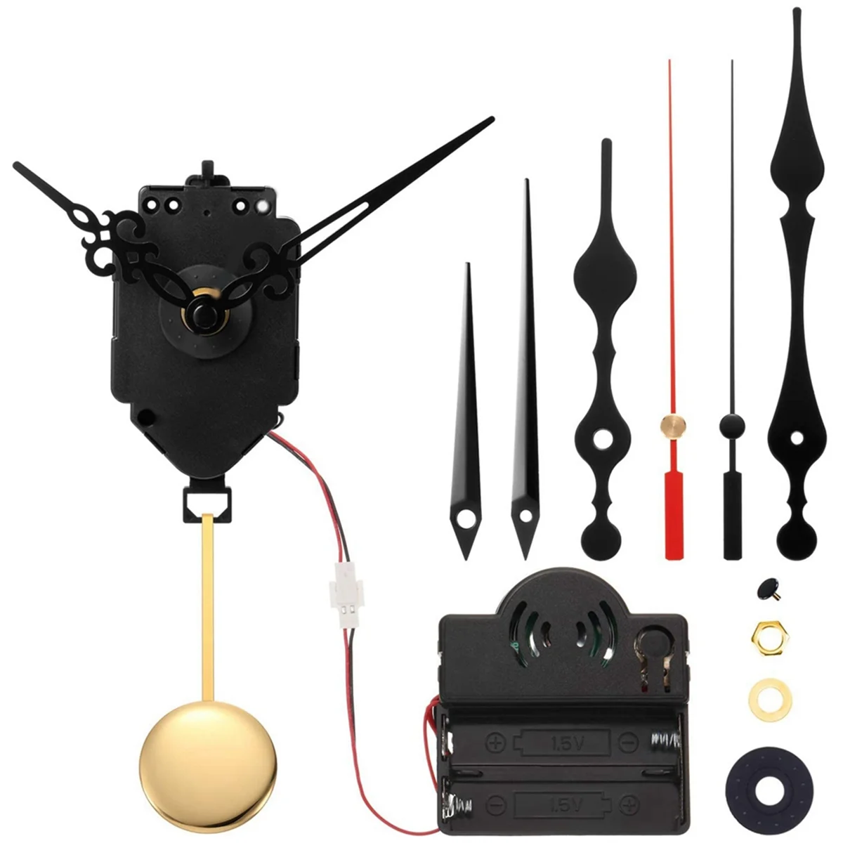 ABFKL Quartz Pendulum Trigger Clock Movement Chime Westminster Melody Mechanism Clock Kit with 3 Pairs of Hands