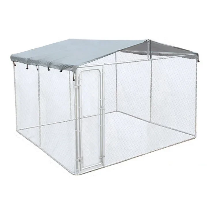 a forLarge Outdoor 6ft Dog Kennel With Top Roof Cover Easily Assembled Steel Wire Iron Frame For Gate Garden Farm Fence