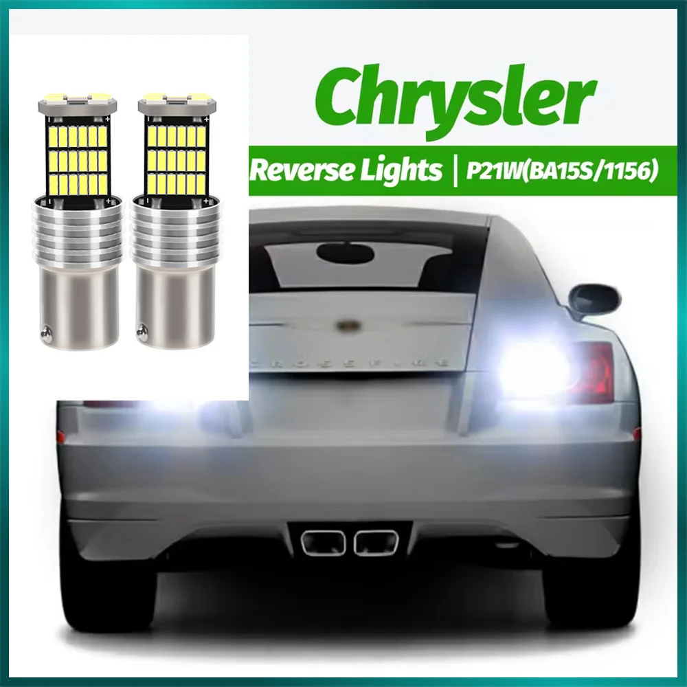 2PCS LED Reverse Light Blub Backup Lamp P21W BA15S 1156 Canbus No Error Fit For Chrysler Crossfire 2003-2008 Voyager 2000-2008