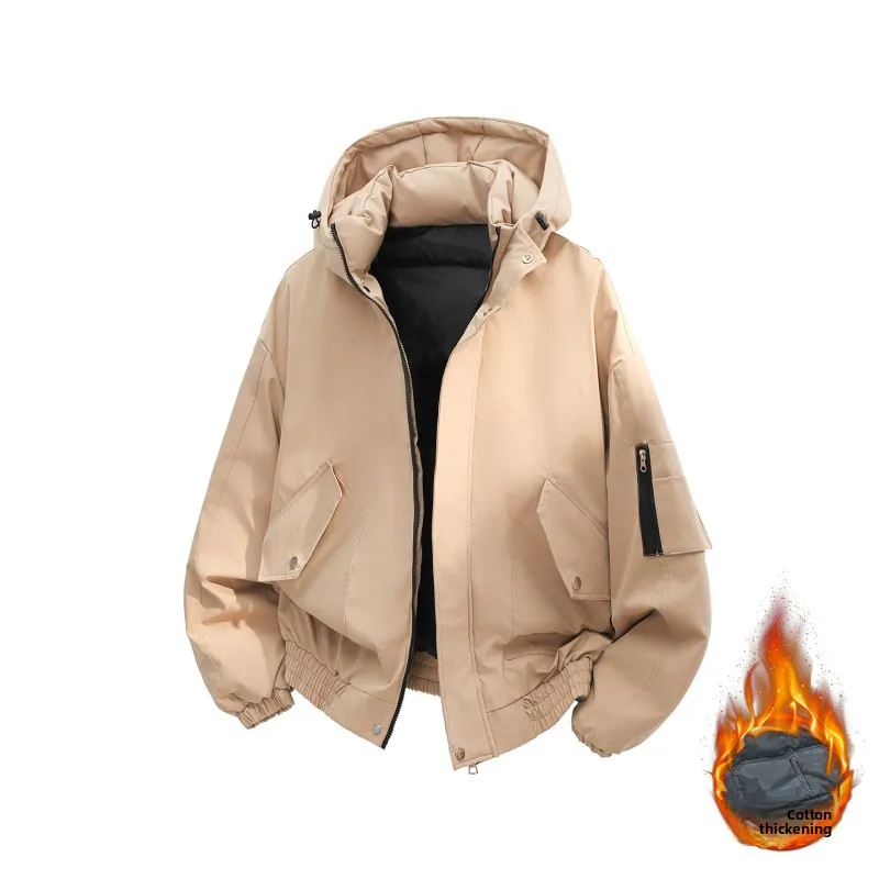 

Новая мужская утепленная хлопковая куртка 2025 года: молодежная повседневная модель для школьников и студентов