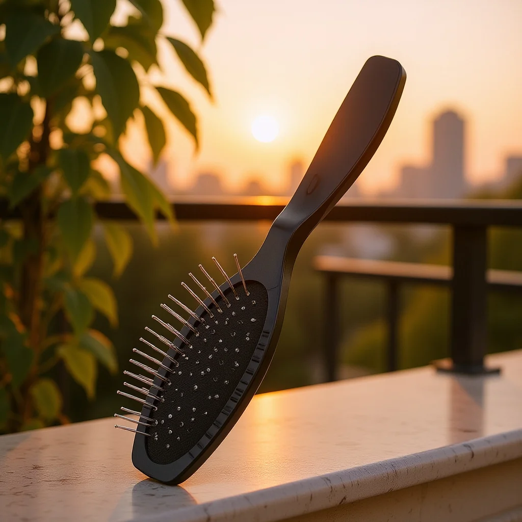 Cepillo de alambre, cerdas de acero, peine desenredante antiestático para cabello sintético y humano, Base acolchada suave, estilizador para rizado