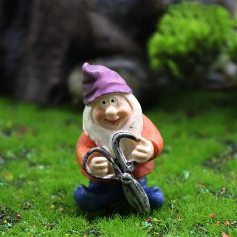 Creative Gnome Dwarf Garden Statue Garden Decoration Resin  Dwarf for Home Courtyard Porch Decoration Garden Bonsai Craft Decor