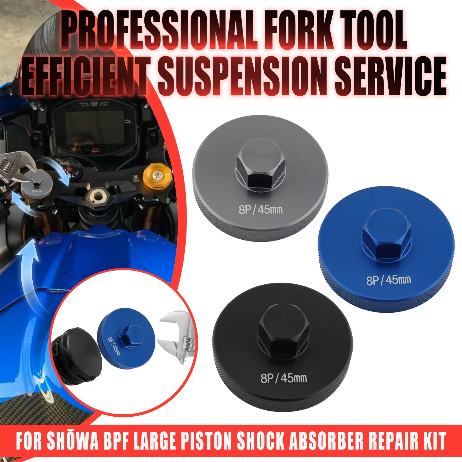 For Suzuki Honda Ducati Kawasaki Triumph Universal Motorcycle Fork Shock Absorber Repair Tool Spanner Wrench