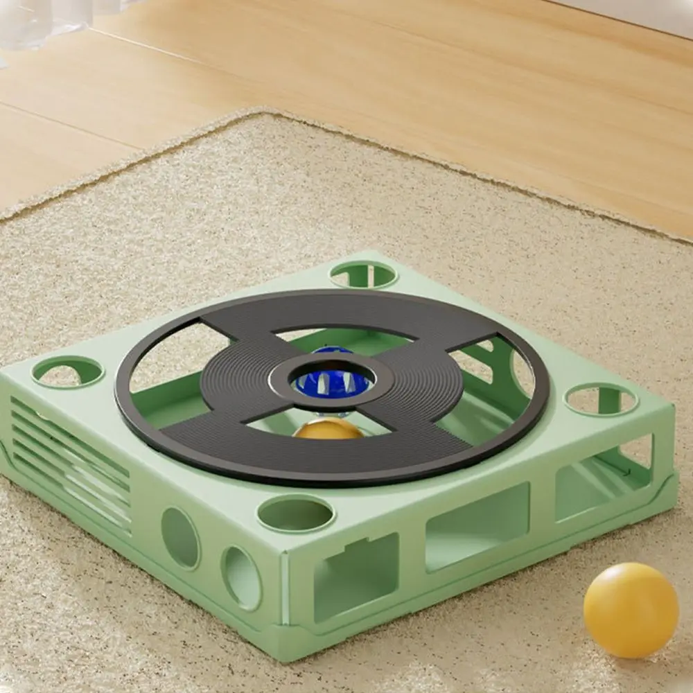 Durable Self-Hi Pet Maze Box Phonograph Design Unique Cat Turntable Toys With Roller Balls Interactive Cat Toy For Indoor