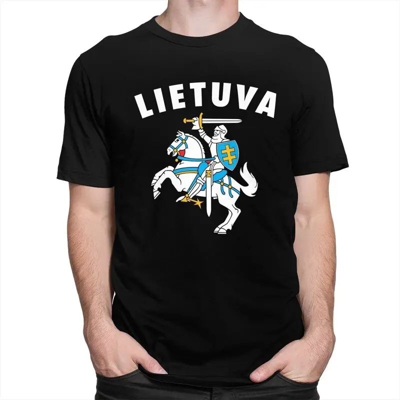 Custom Mens Lietuva Lithuania Coat Of Arms T Shirt Short Sleeve Cotton Tshirts Classic T-shirt Leisure Tees Loose Fit Clothes