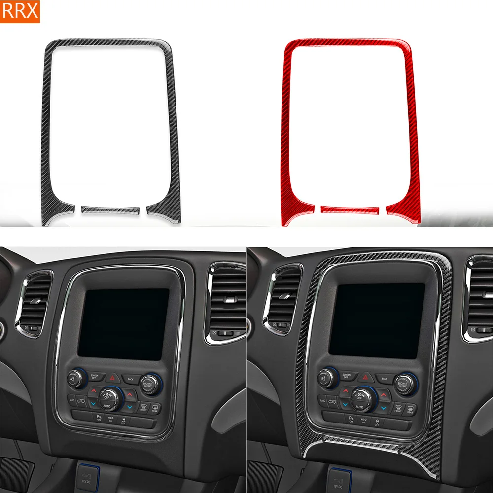 

For Dodge Durango 2014 2015 2016 2017 2018 2019 2020 Center Console Radio Frame sticker Real Carbon Fiber Car Trim Accessories