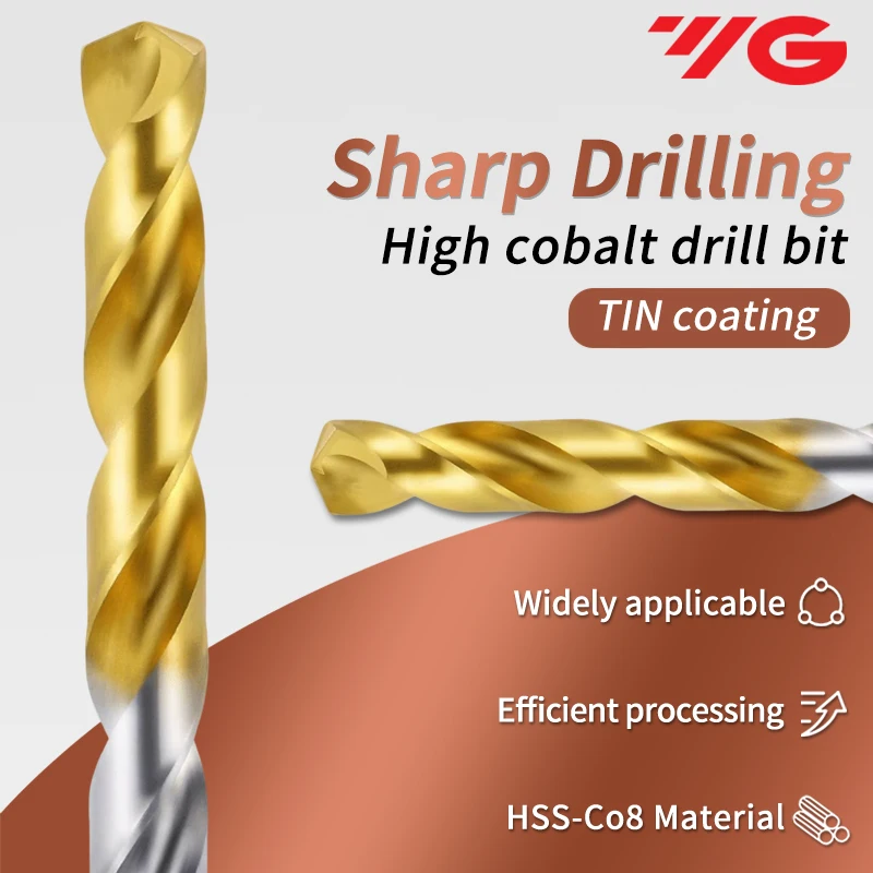 

YG HSS-CO8 Высокококачественный титановый инструмент для сверления из нержавеющей стали, металл, нержавеющая сталь