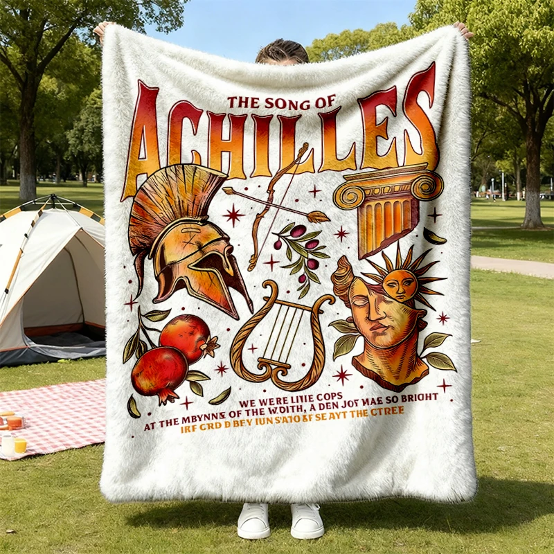 The Song of Achilles Flannel Blanket, LGBT Pride Month Bookish Flannel Throw, Achilles and Patroclus Gift