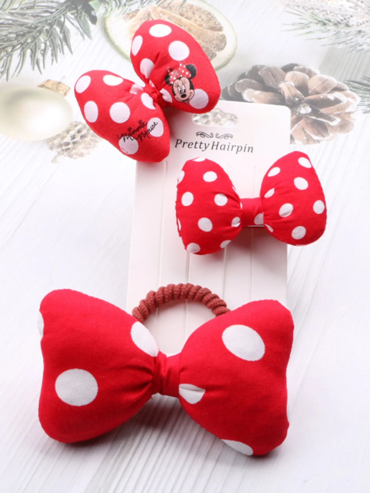 

Children's hairpin little girl red polka dot bow baby hair accessories