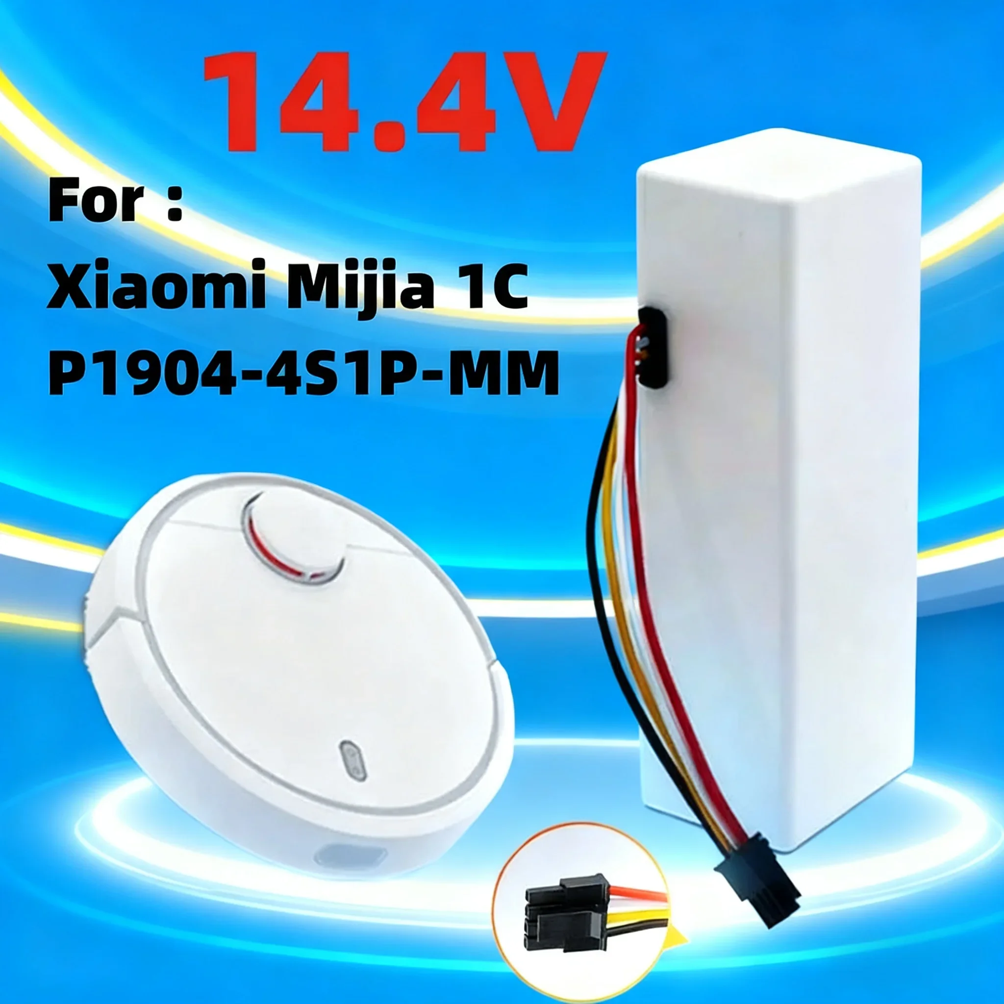

Новый аккумулятор 12800 мАч для робота-пылесоса Xiaomi Mijia 1C STYTJ01ZHM, 14.4В, P1904-4S1P-MM