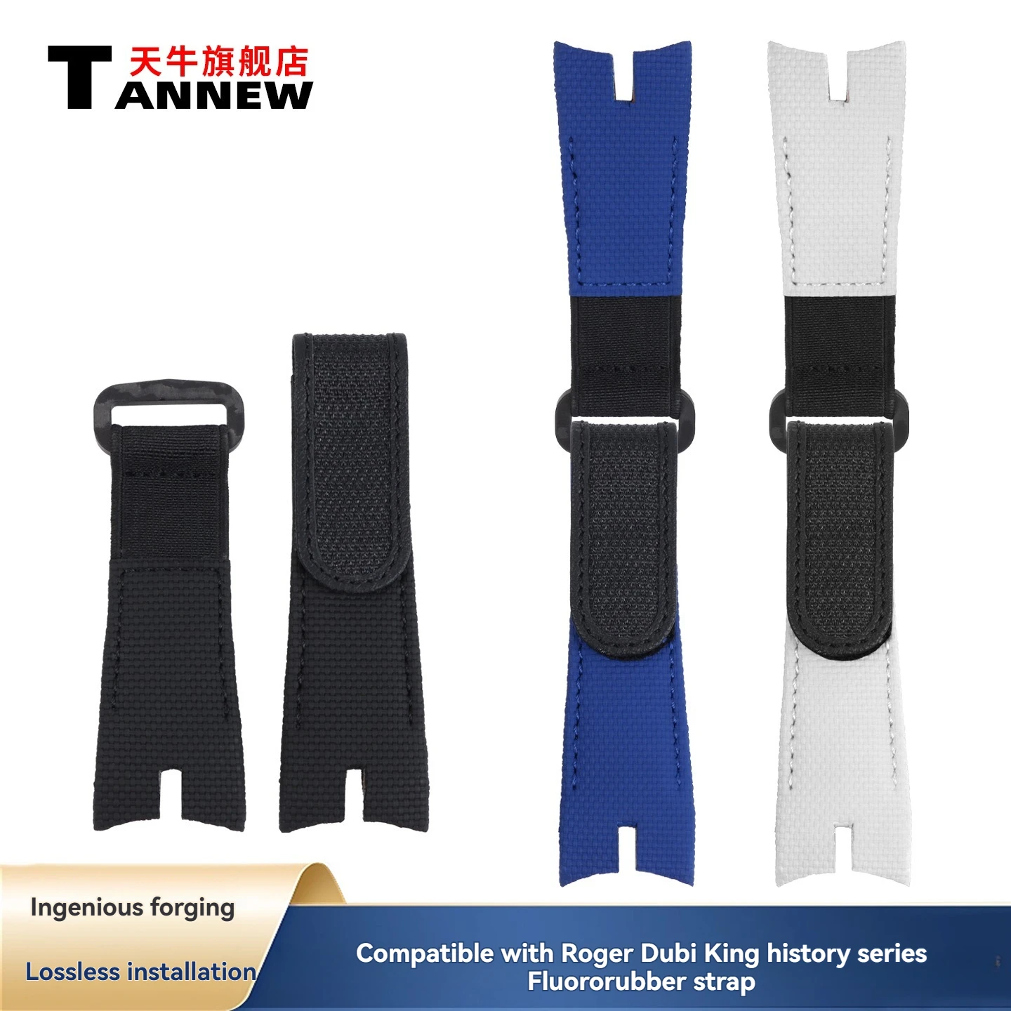 Replacement 26mm Fluoroelastomer Watch Band for Roger Dubuis Excalibur Spider Men, Waterproof Sport Strap Accessory