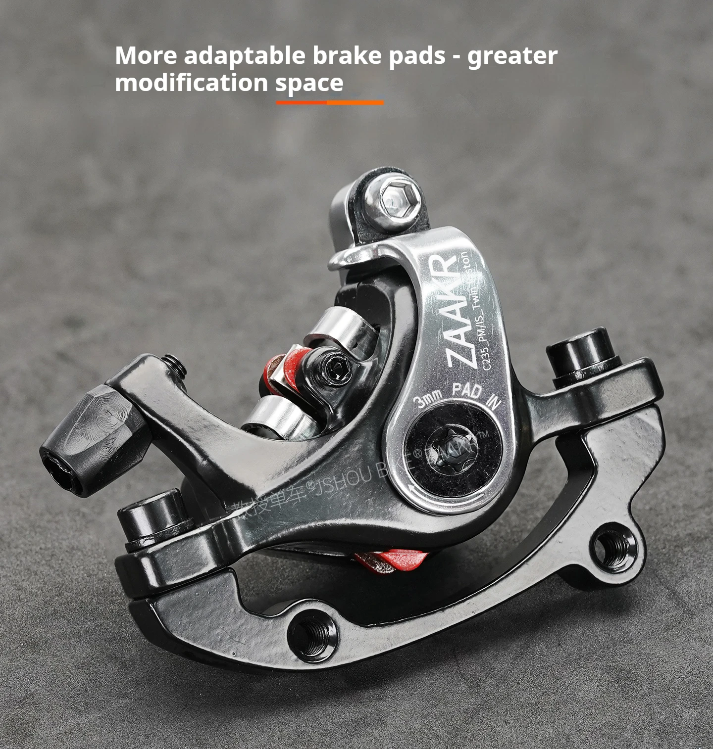 ZAAKR Mechanischer Bremssattel Modell C230-C235 Vergrößerter Kolben, leichtes Design für Fahrräder mit Flat-Mount- und Post-Mount-Befestigung – Detail 15