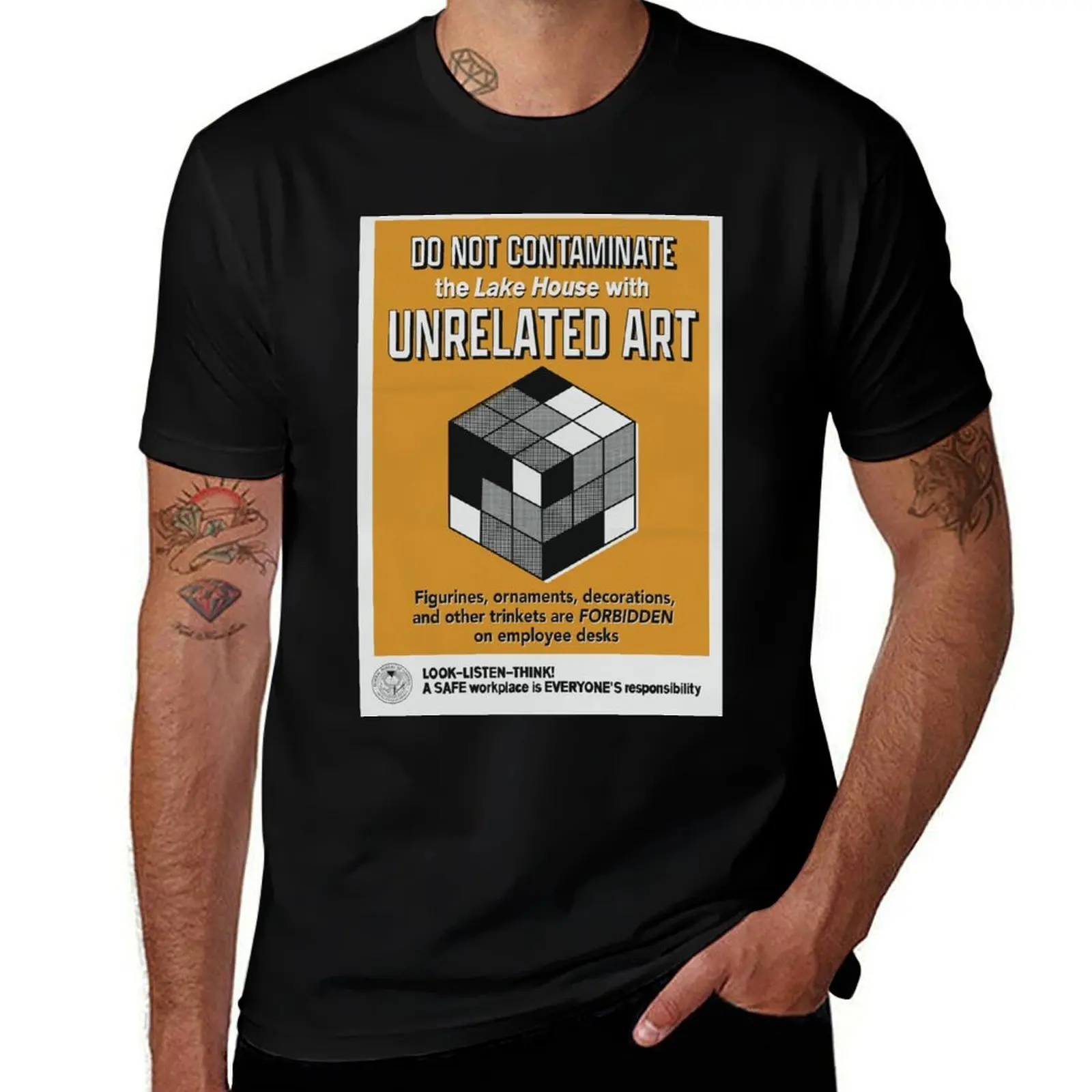 Federal Bureau of Control (Lake House division) warning poster 7 T-Shirt cotton t shirts high quality T-Shirt