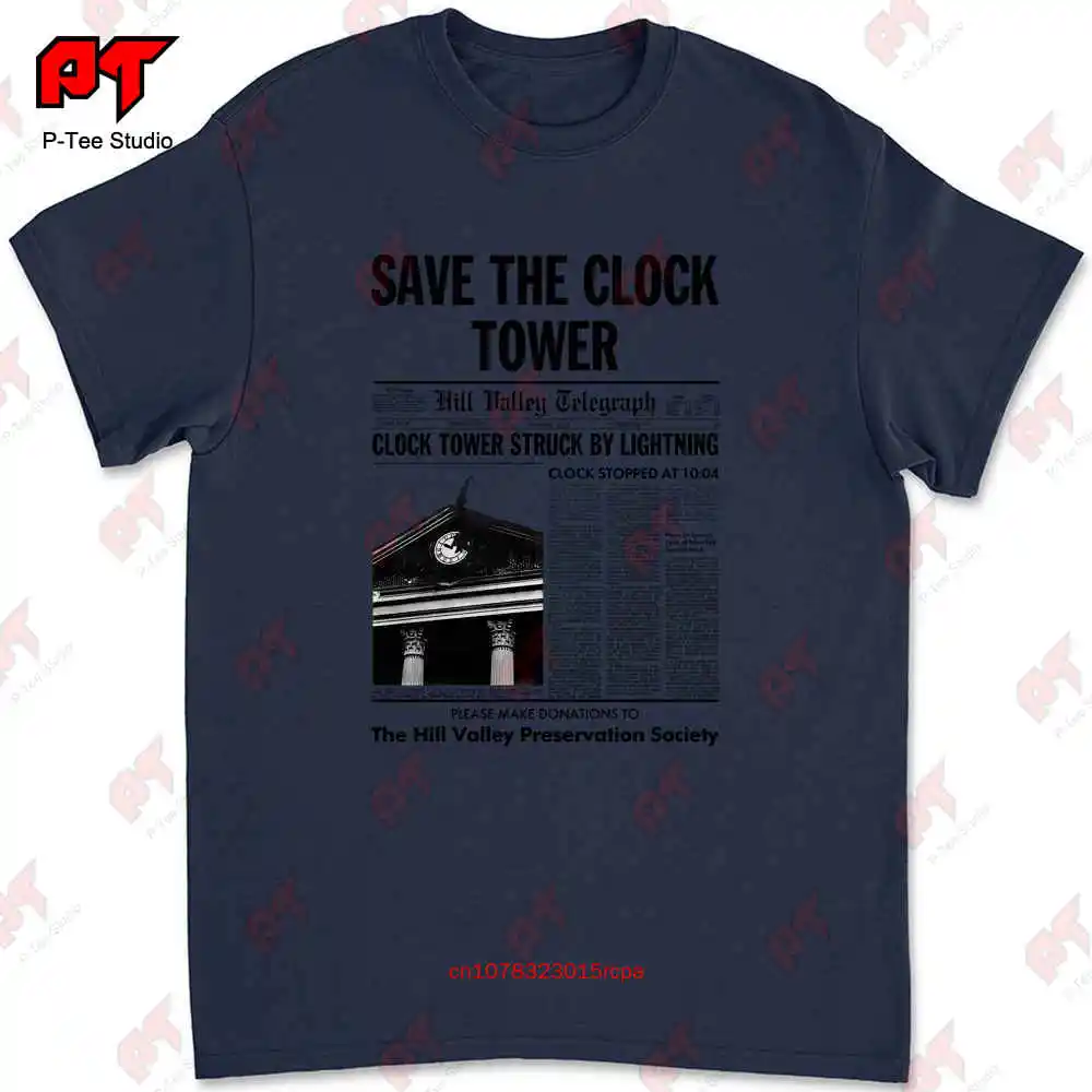 Save The Clock Tower Newsletter Cult Movie Back To Future T Shirt 4021 Y8SG