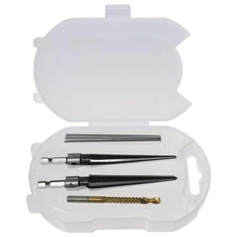 AS94-1Set Durevole e conveniente Trapano in argento 5-16Mm Alesatore manuale Manico da 3-13Mm Alesatori conici Set di alesatori conici