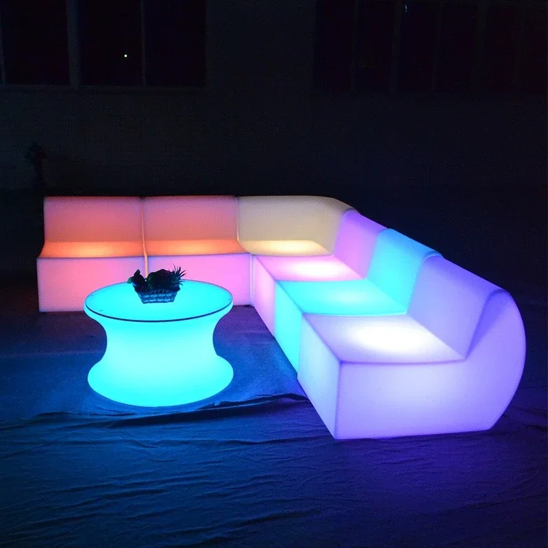 Outdoor furniture luminous sofa combination, courtyard balcony villa hotel shopping mall creative leisure luminous combination 3
