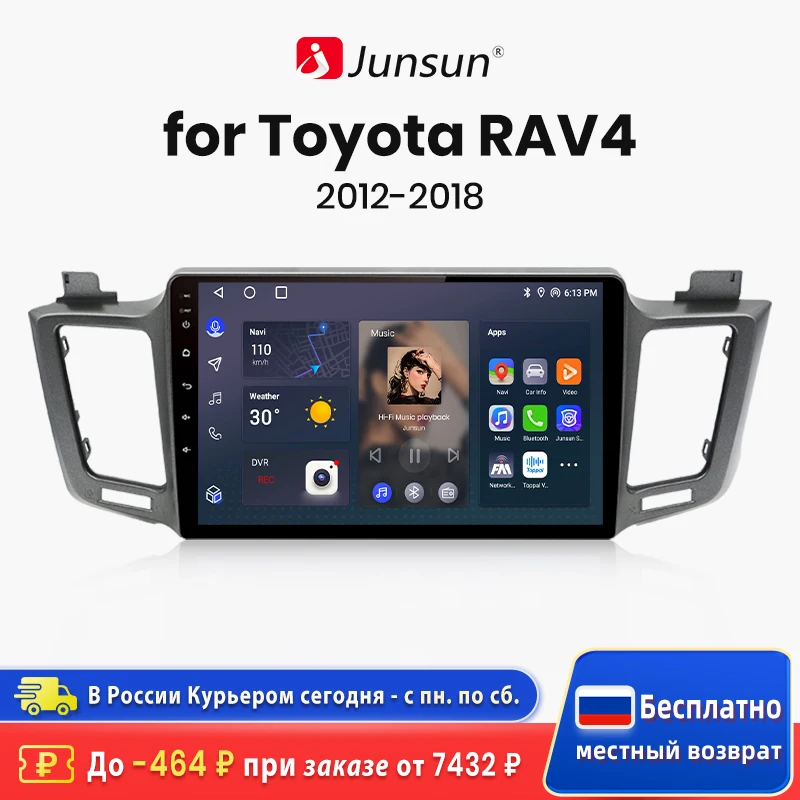 Junsun V1 Ai Stem Draadloze Carplay Android Auto Radio Voor Toyota Rav4 4 2012 - 2018 4G Auto Multimedia Gps 2din Autoradio