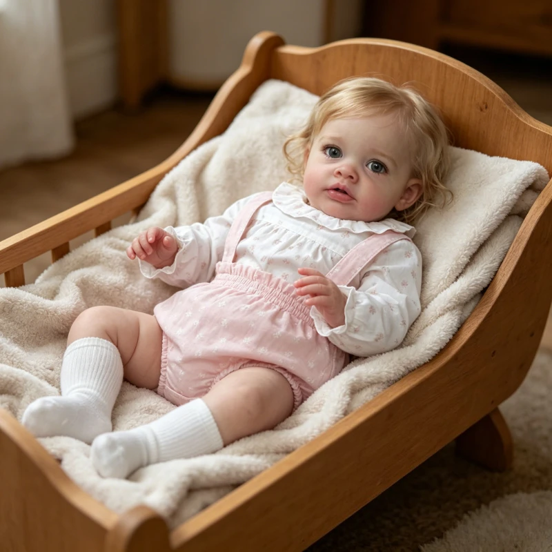 

55cm Blonde Hair Reborn Doll Girl Baby Benjamin Hand Painted Doll with Visible Veins Collectible Art Doll