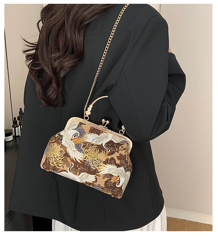 Silk Embroidery Crossbody Bag Patchwork National Style 2025 Hot Sale Bags for Women Hasp Simple Fashion Women's Handbags