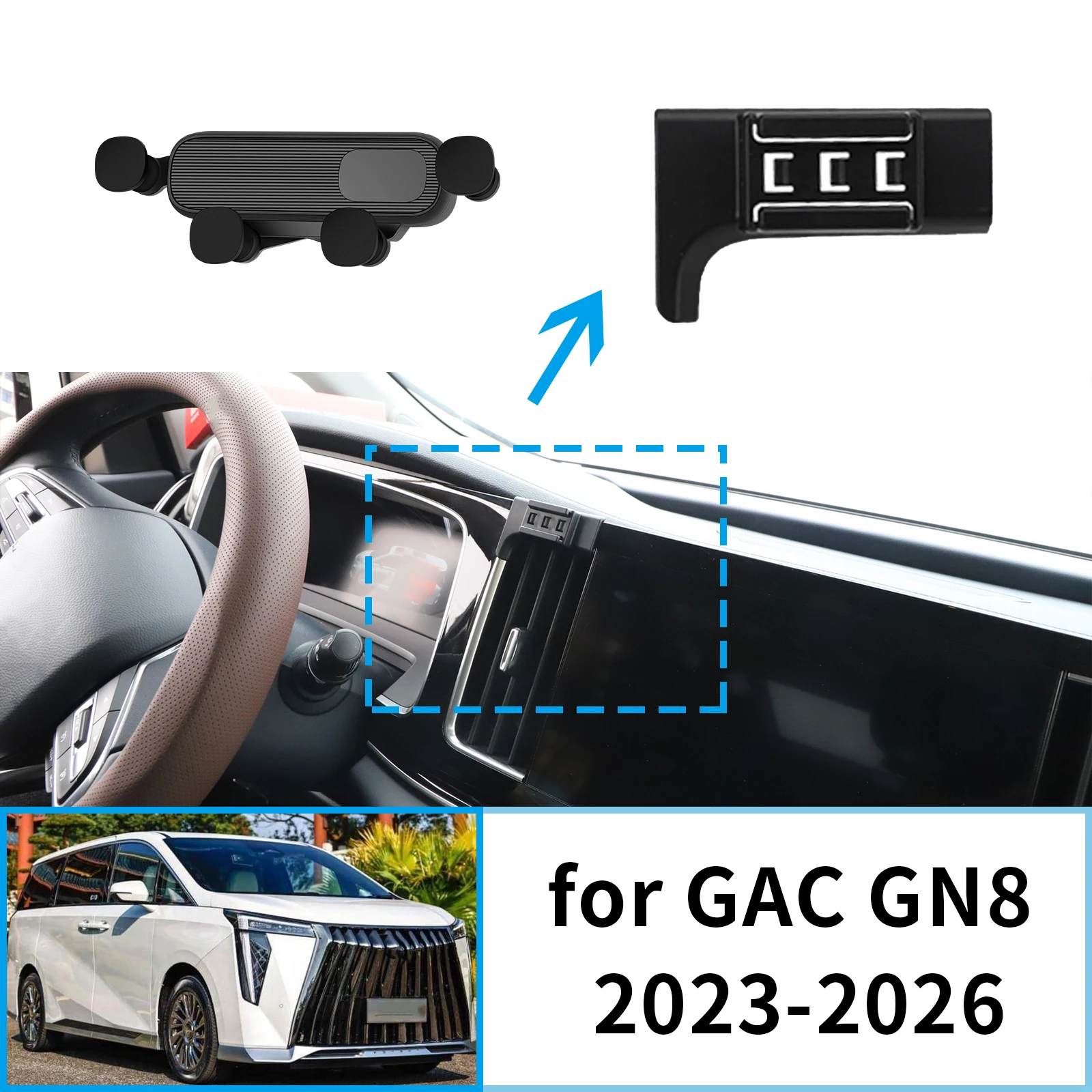 

Car Mobile Phone Holder fit for GAC GN8 gn 8 Trumpchi M8 Master 2023-2026 GPS Bracket Navigation Stand Auto Accessories