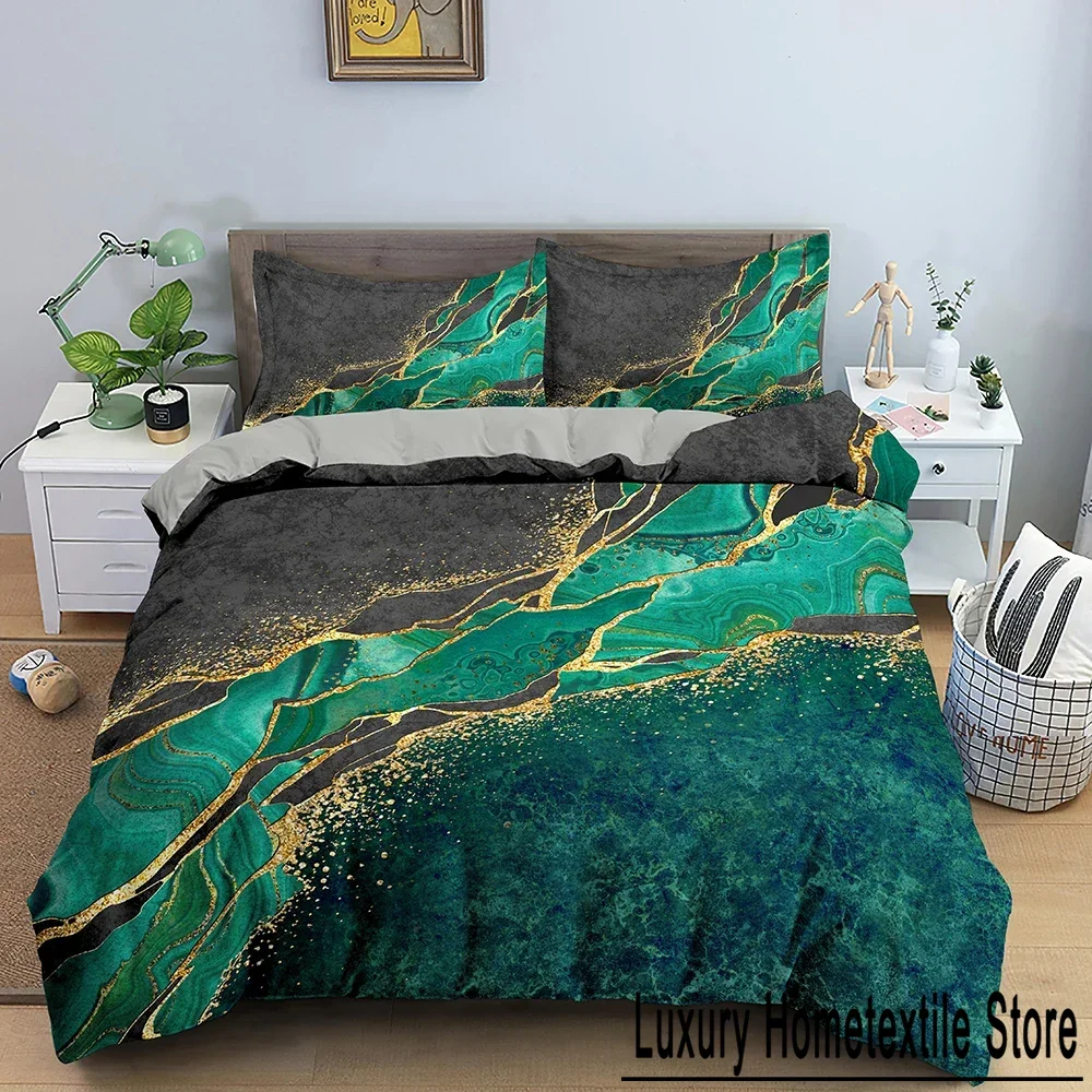 

​ Комплект постельного белья с мраморной текстурой для мальчиков и девочек, пододеяльник размера «queen-size», наволочка, кровать для детей и взрослых, модный домашний текстиль, текстиль