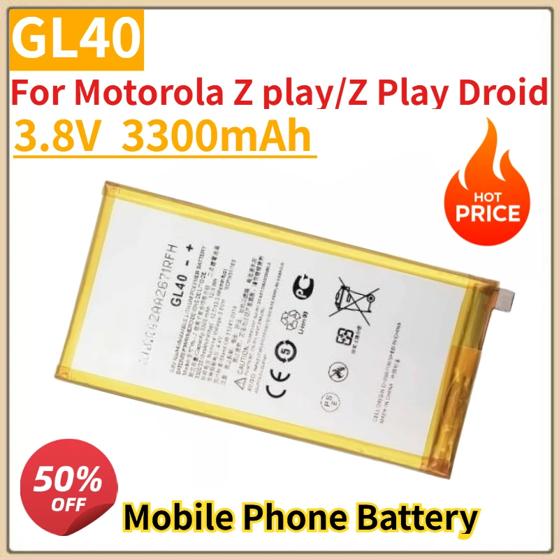 

High Quality New HZ40 GL40 Mobile Phone Battery 3.8V 2820/3300mAh For Motorola MOTO Z2 Play Z play/Z Play Droid