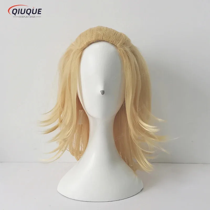 LQHigh Qualiy Anime Sano Manjiro pelucas Mikey Rubio pelo corto resistente al calor peluca sintética Cosplay + gorro de peluca