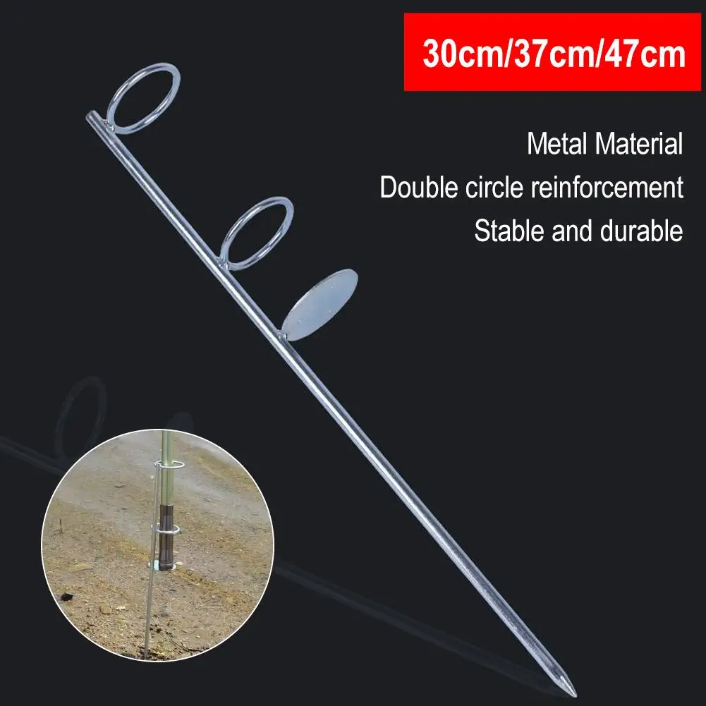 30/40/50cm Support de canne à pêche Portable Support en acier inoxydable pointe de sol Support de canne à pêche bancaire Support de canne à pêche au sol matériel