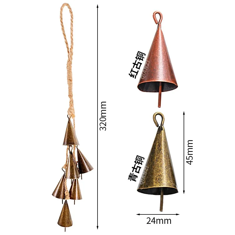 1pcs Handmade Witch Bells with Hemp Rope - Christmas Tree Ornaments Door Hanging Decorations