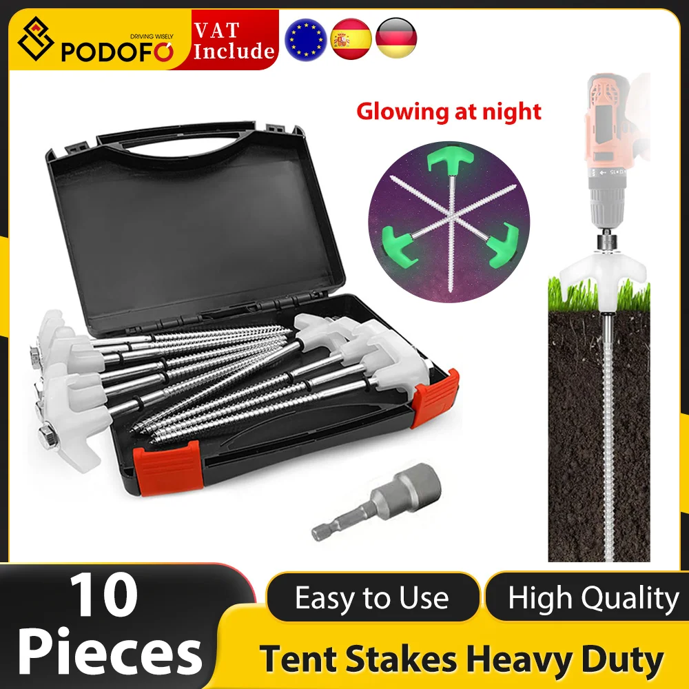 Podofo 12 Pack Tent Stakes Heavy Duty 8