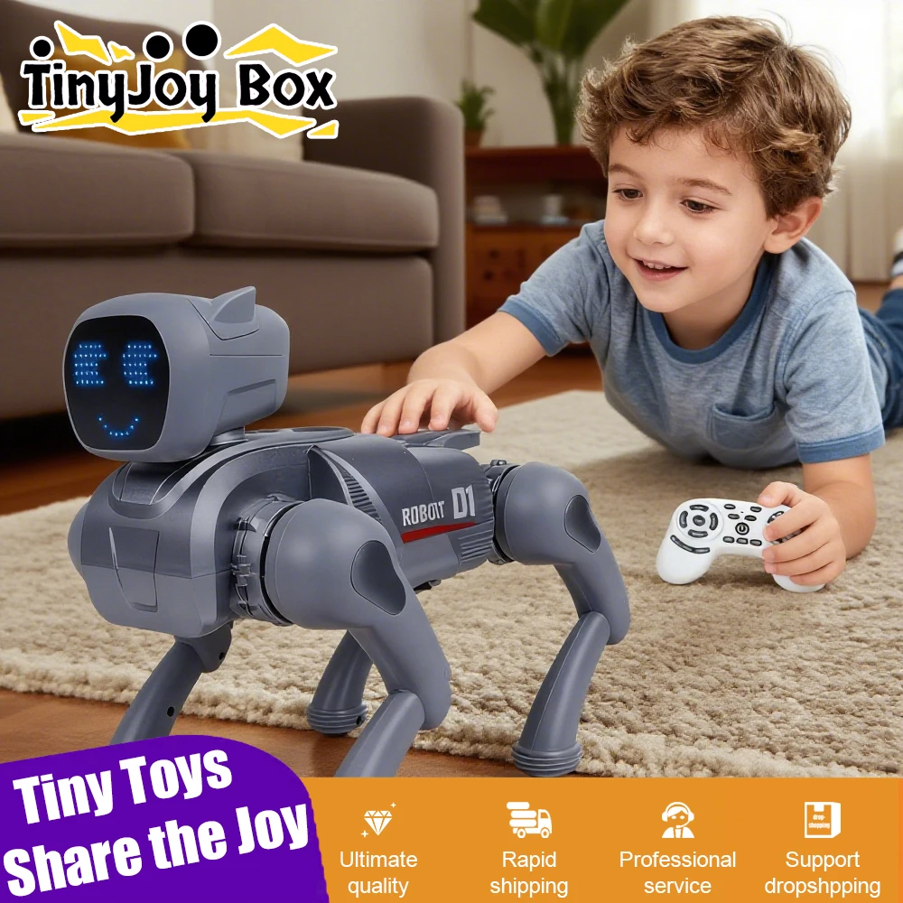 

2,4G моделирование умная механическая собака голосовой диалог милая лампа выражения приложение для мобильного телефона дистанционное управление программирование игрушки